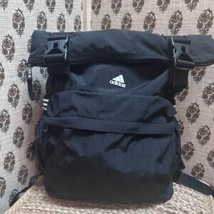 adidas Yola Black Convertible Roll-Top Utilitarian Gorpcore Streetwear Backpack